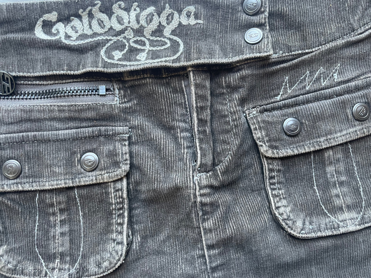 Golddigga corduroy mini skirt