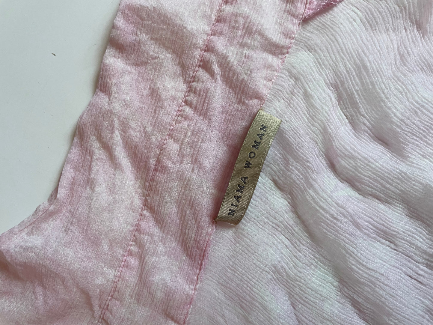 Mesh ruffle pink blouse
