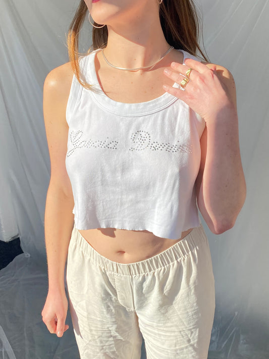 Embellished cropped tanktop