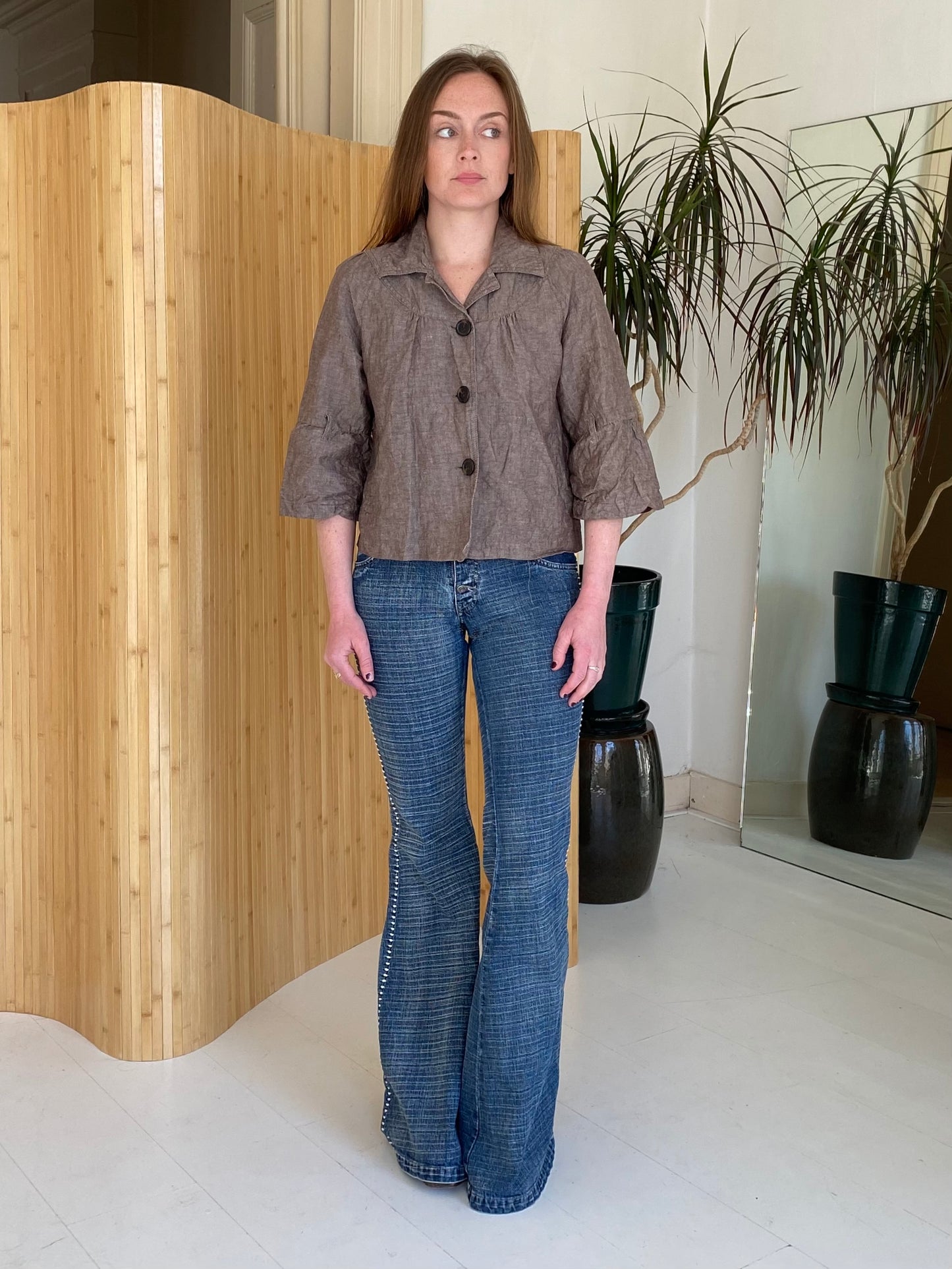 Linen peacoat
