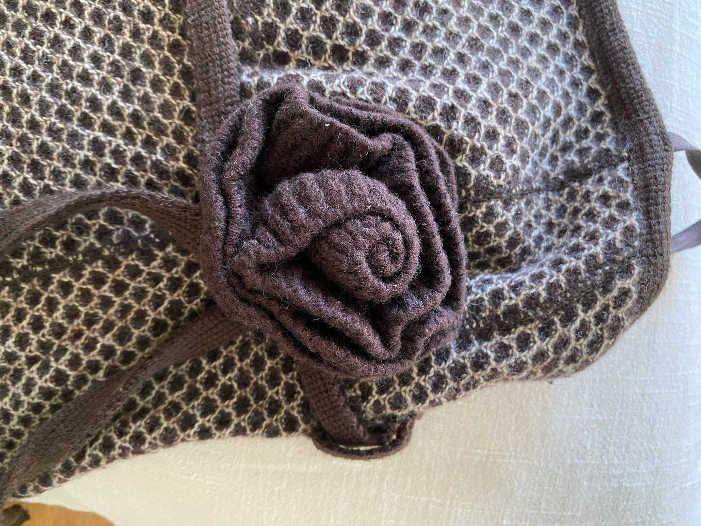 Knitted flower detail dress