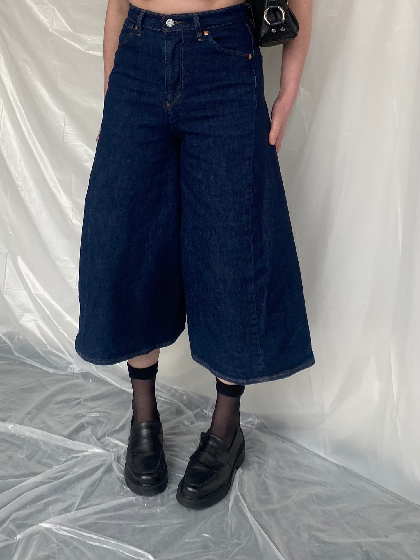 Levi's engineered wide leg cropped jeans