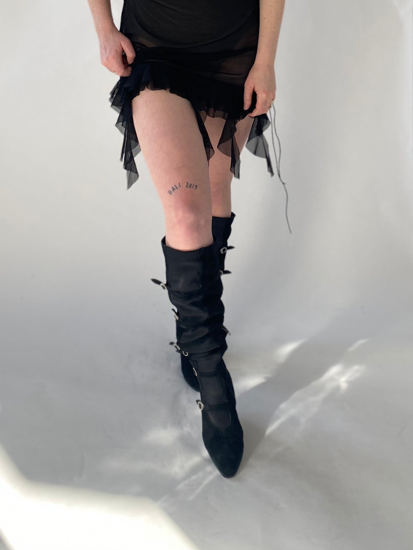 Gothic glamour buckled boots