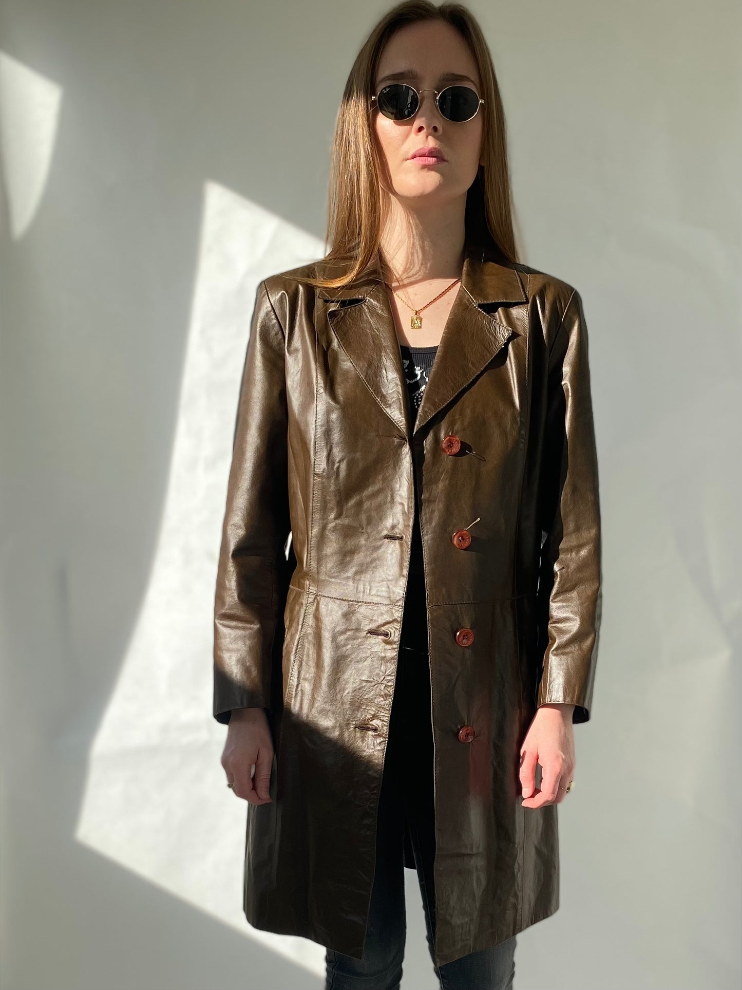 Arma leather glossy jacket