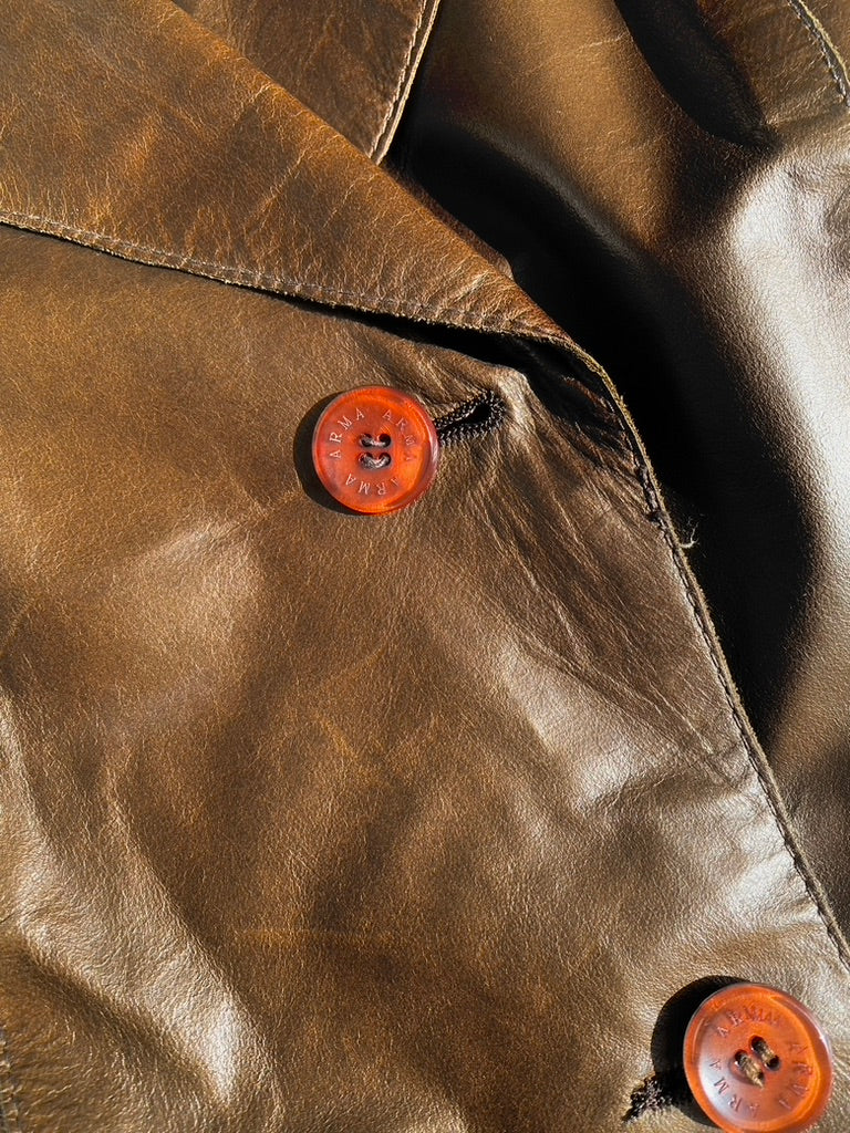Arma leather glossy jacket