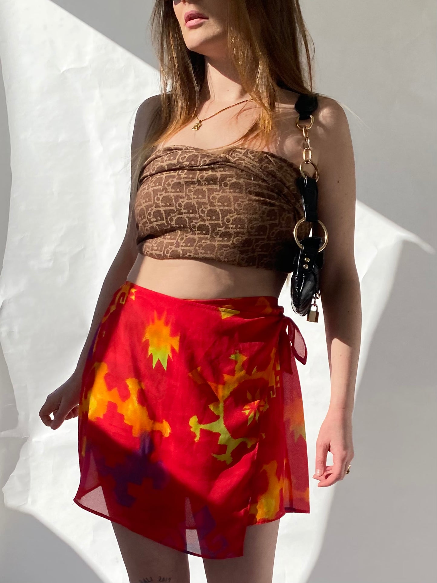 La perla mesh pareo wrap skirt