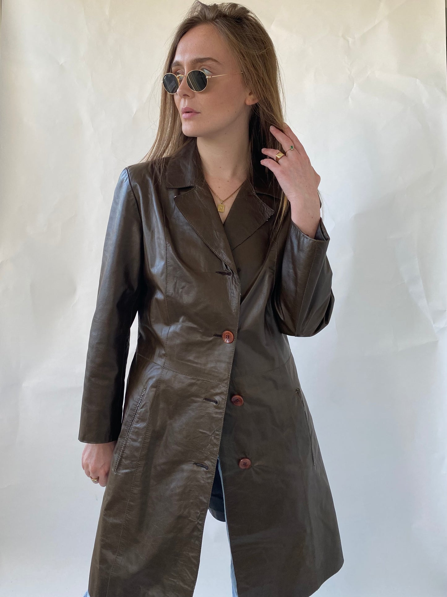 Arma leather glossy jacket