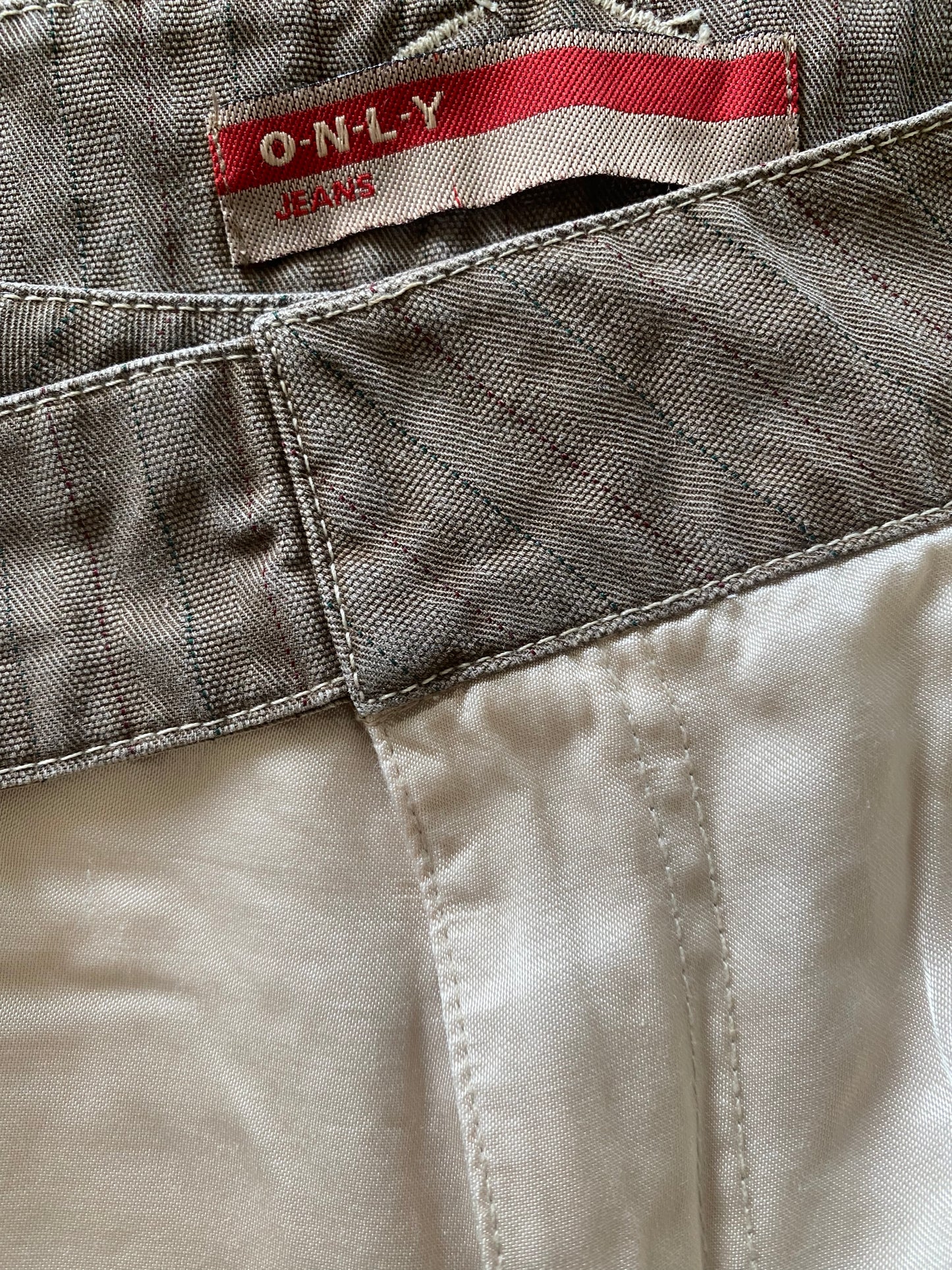 Satin cream cargo trousers