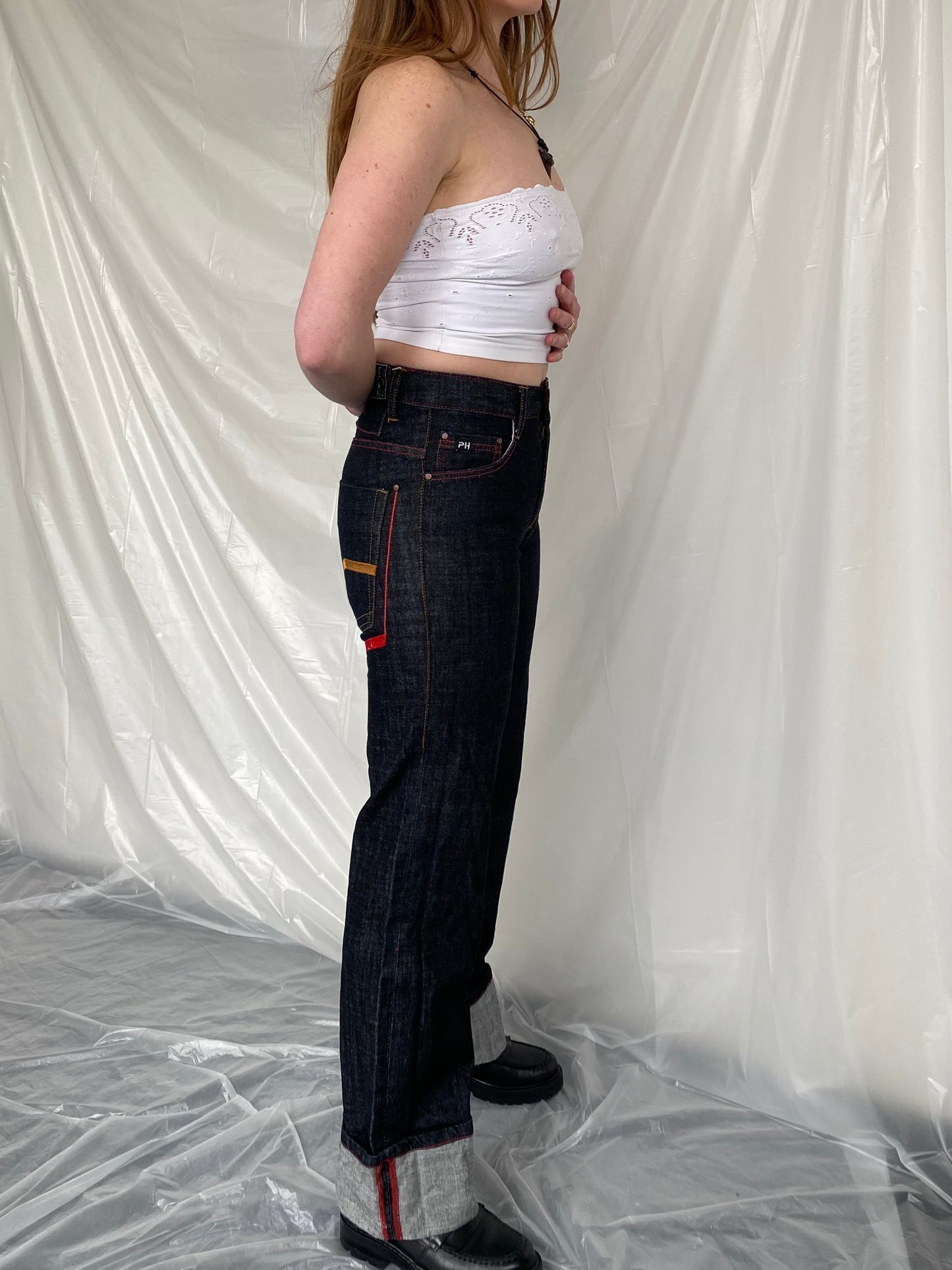 Vintage jeans embroidered pocket