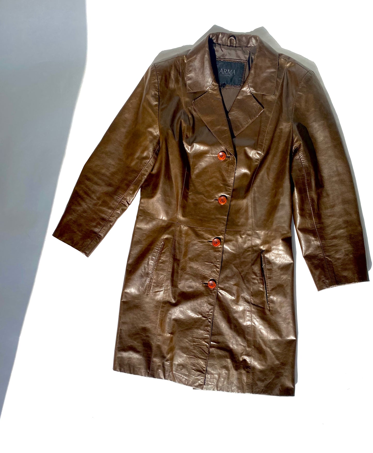 Arma leather glossy jacket