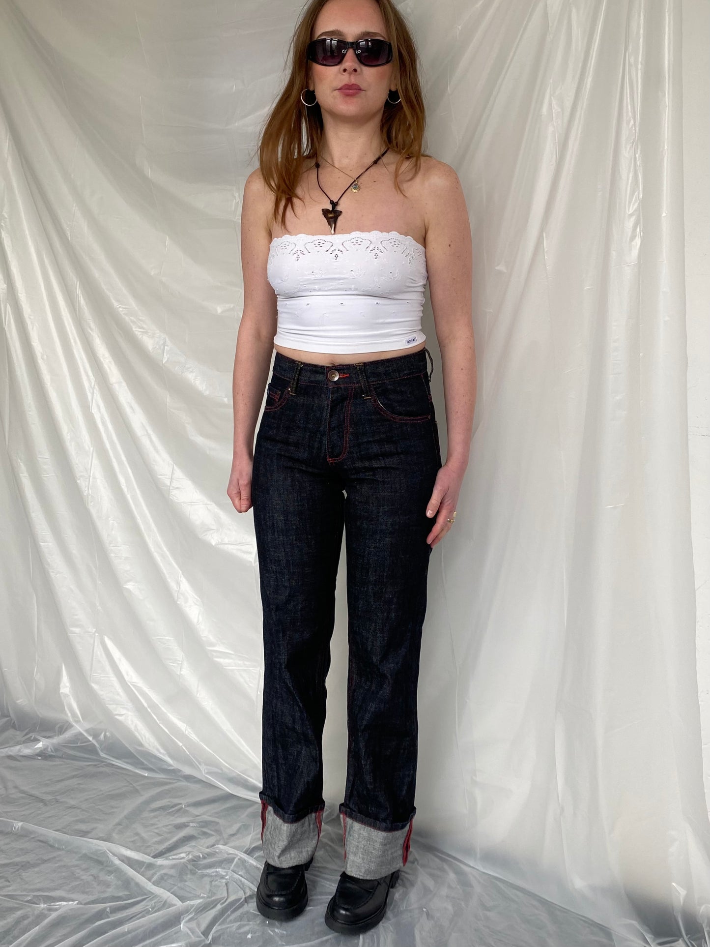 Vintage jeans embroidered pocket