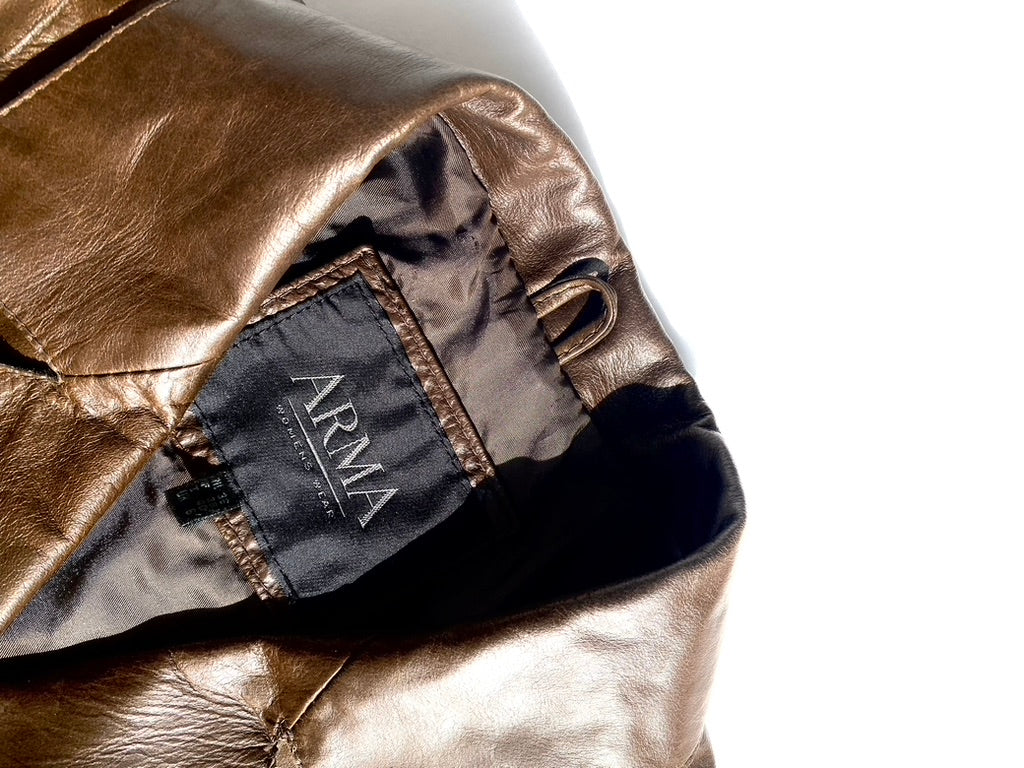 Arma leather glossy jacket