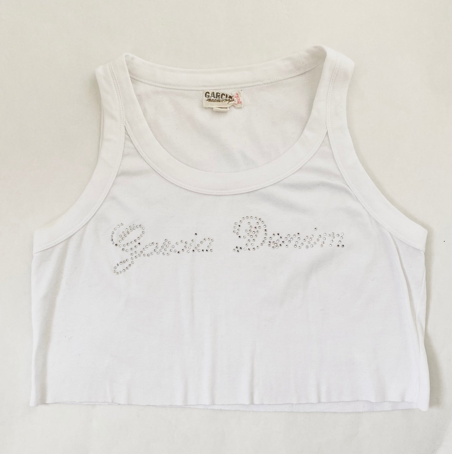 Embellished cropped tanktop