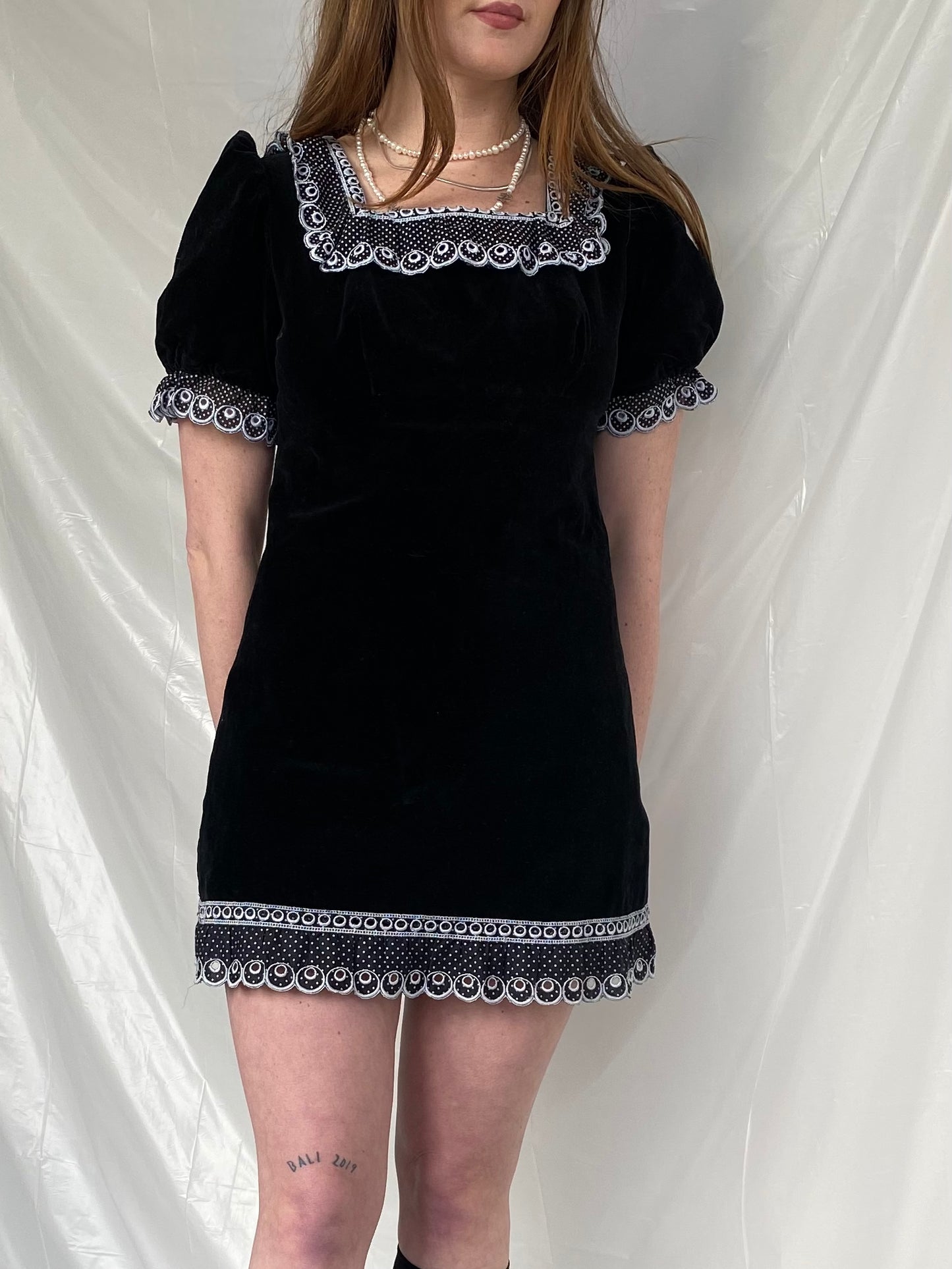 Velvet goth mini dress