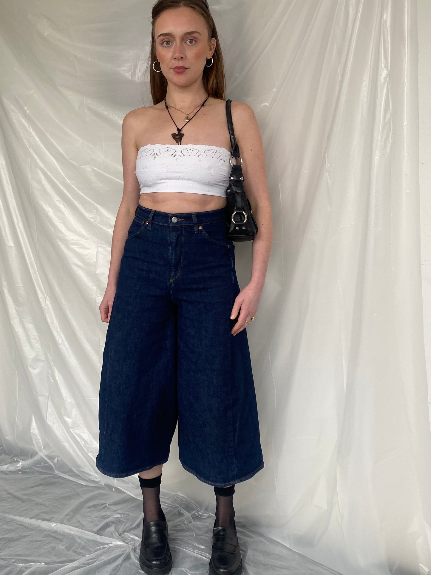 Levi's engineered wide leg cropped jeans
