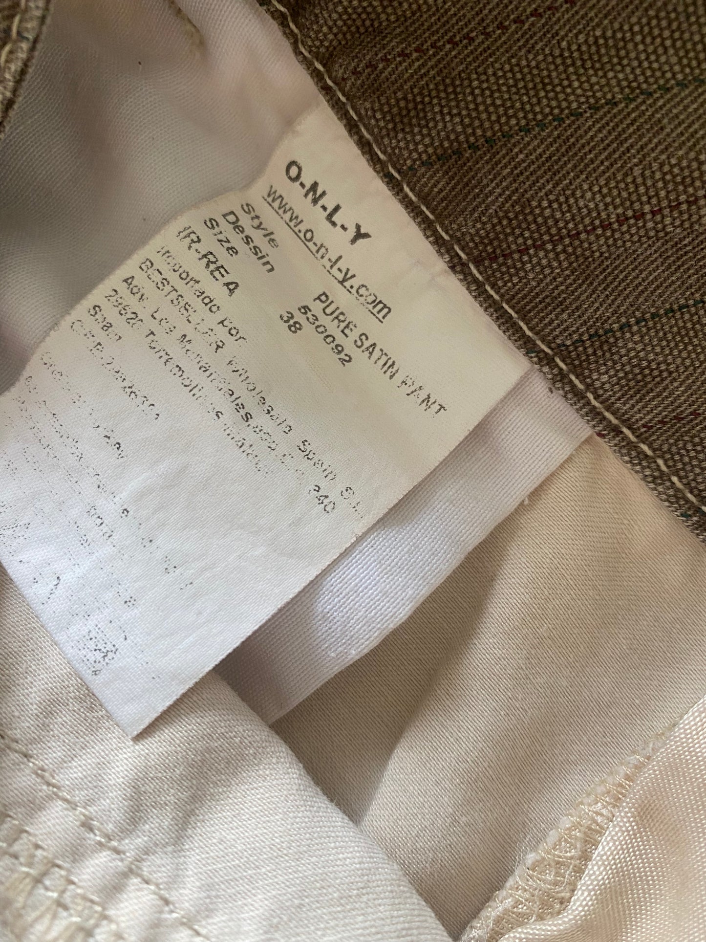 Satin cream cargo trousers