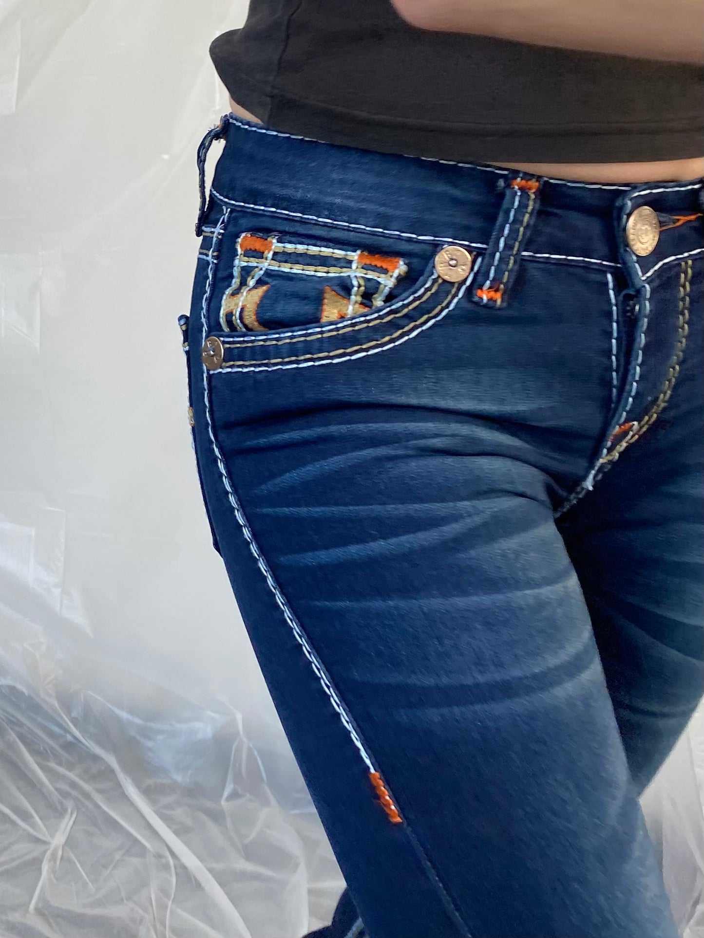 True religion low waist skinny jeans