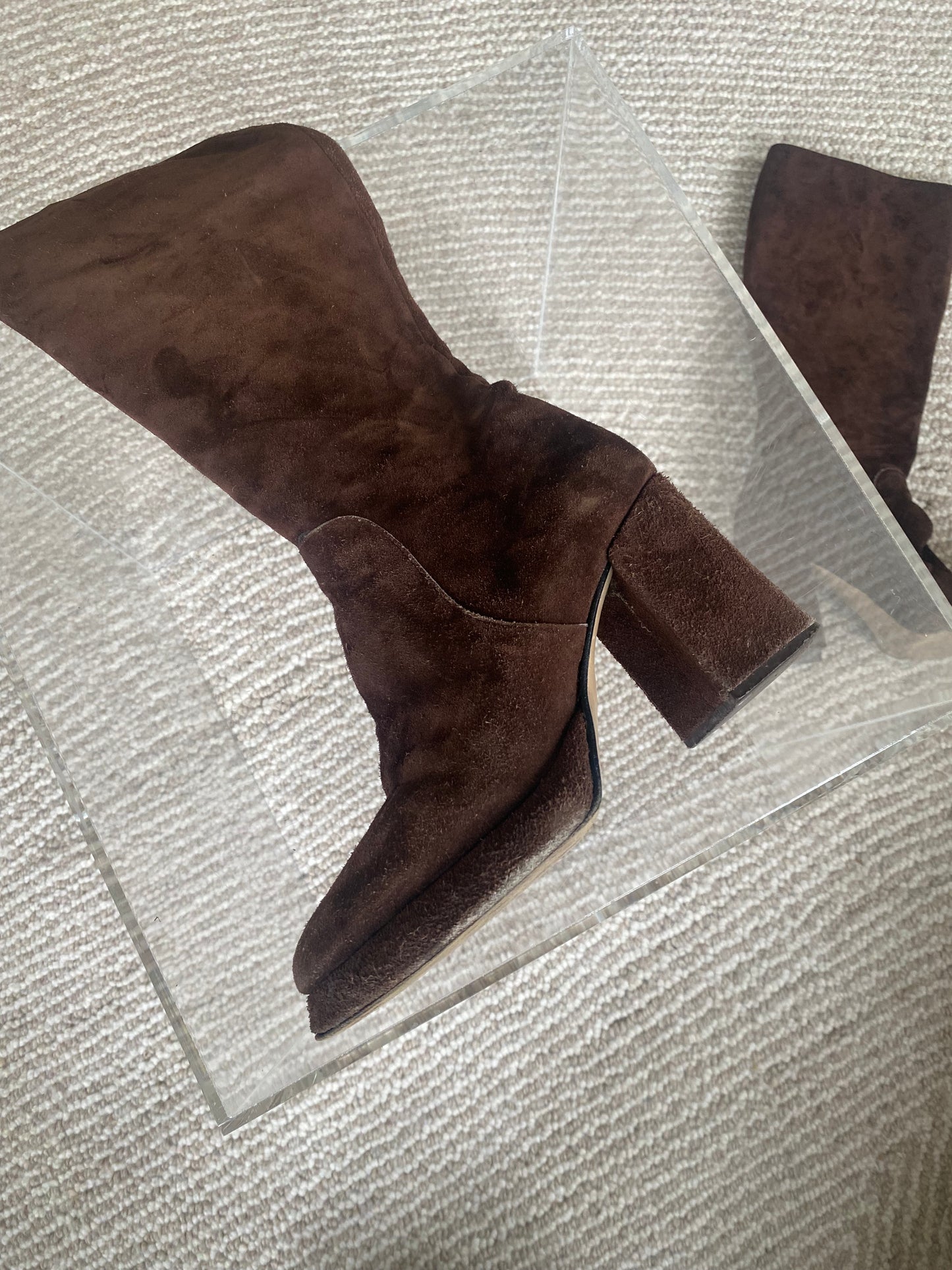 Vintage knee-high chunky boots