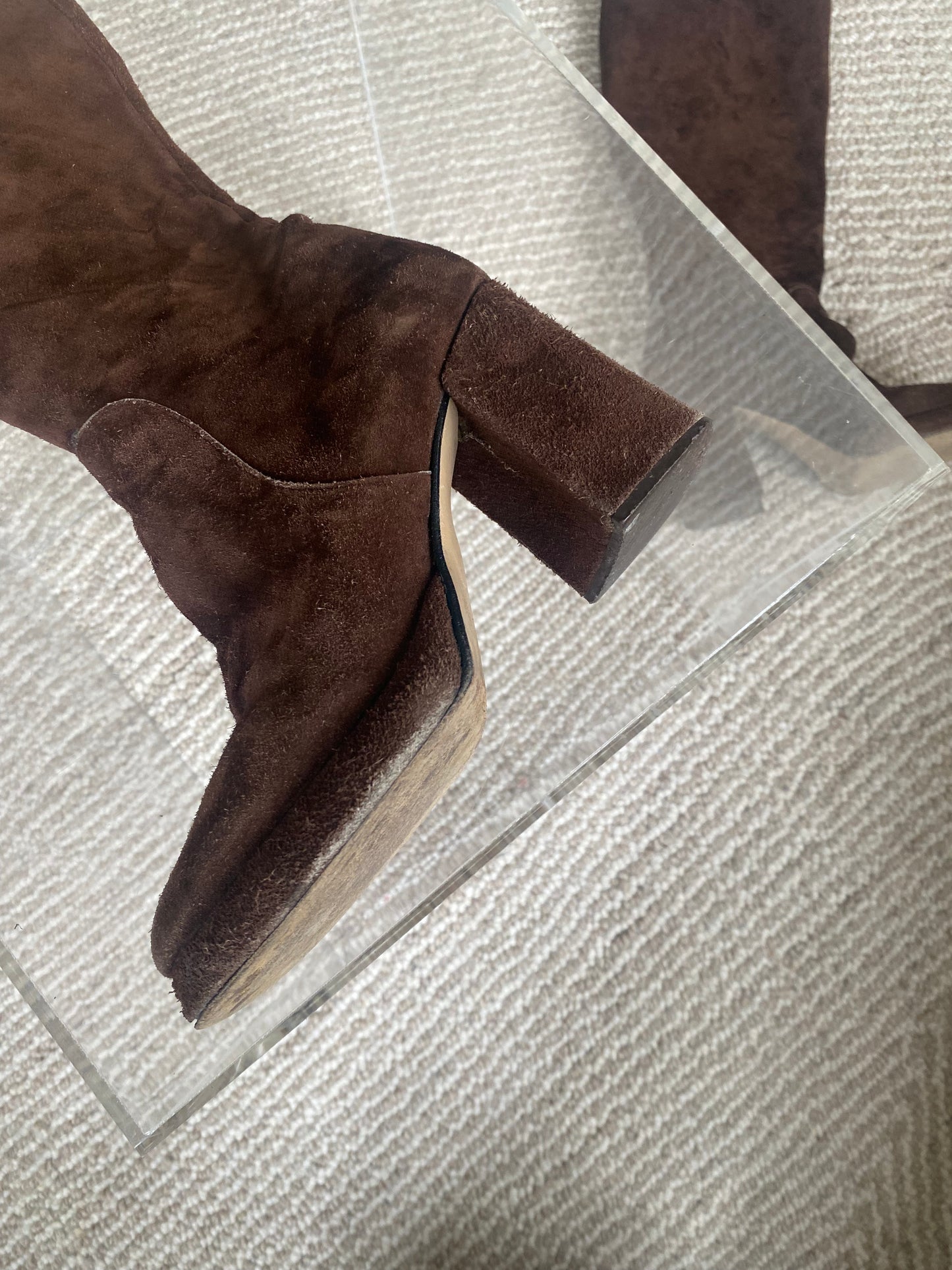 Vintage knee-high chunky boots