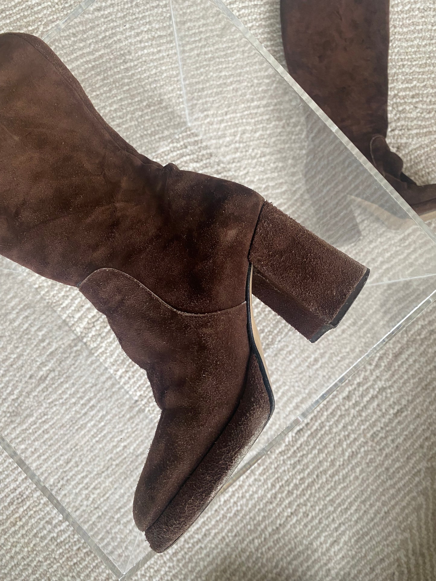 Vintage knee-high chunky boots