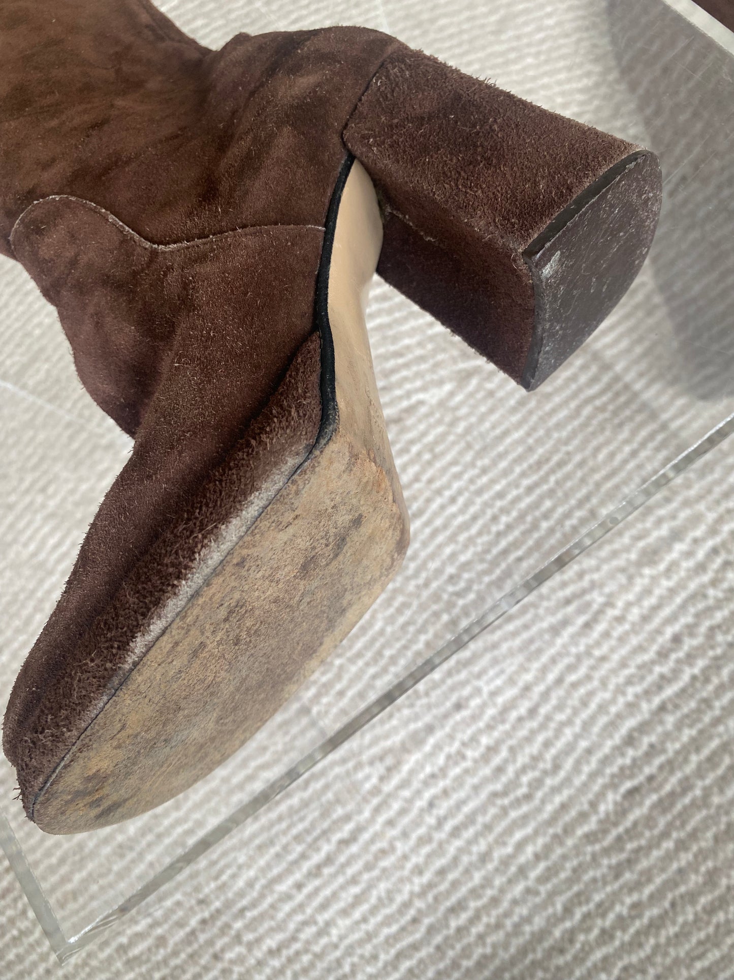 Vintage knee-high chunky boots