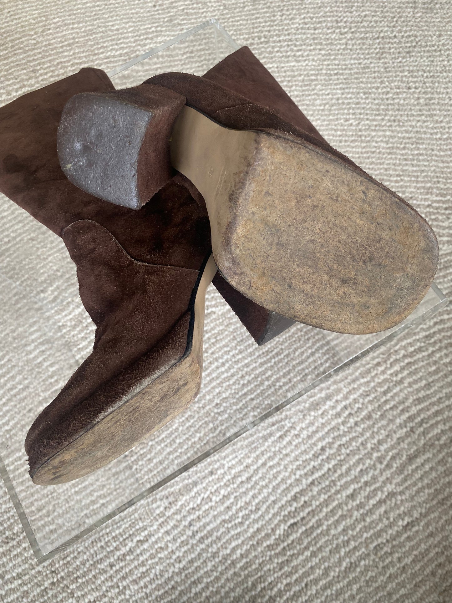 Vintage knee-high chunky boots