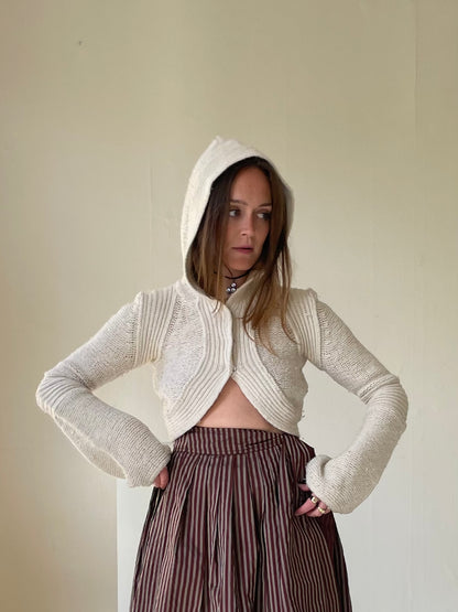 Knitted hooded cardigan