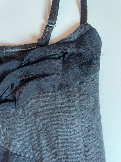 Assymmetrical silk mesh dress