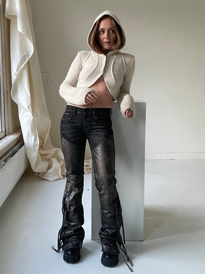 Knitted hooded cardigan