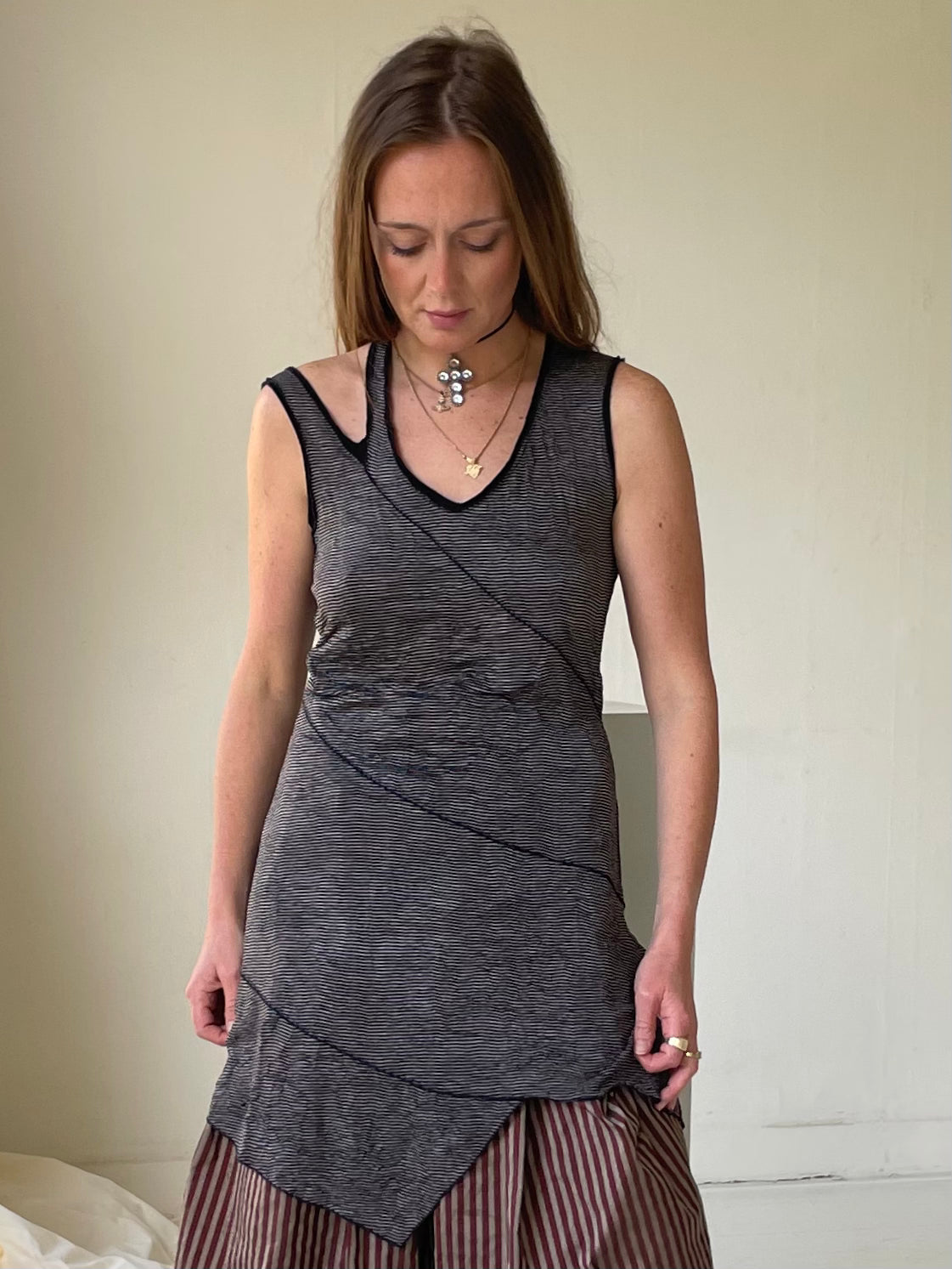 Assymetrical striped dress