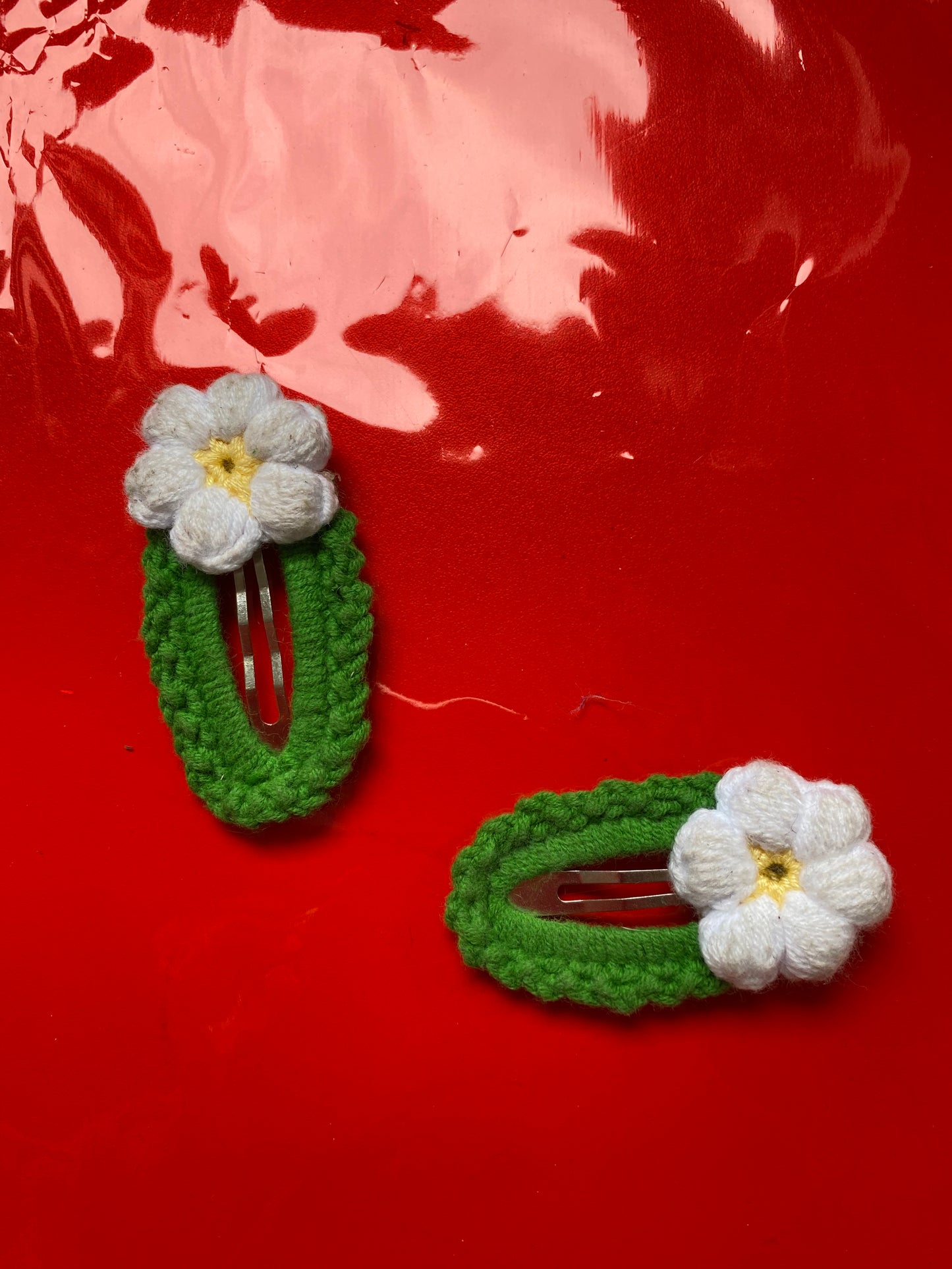 Flower crochet clips