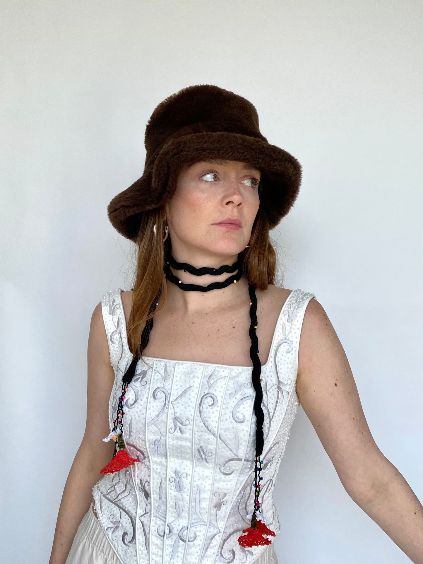 Furry hazel bucket hat