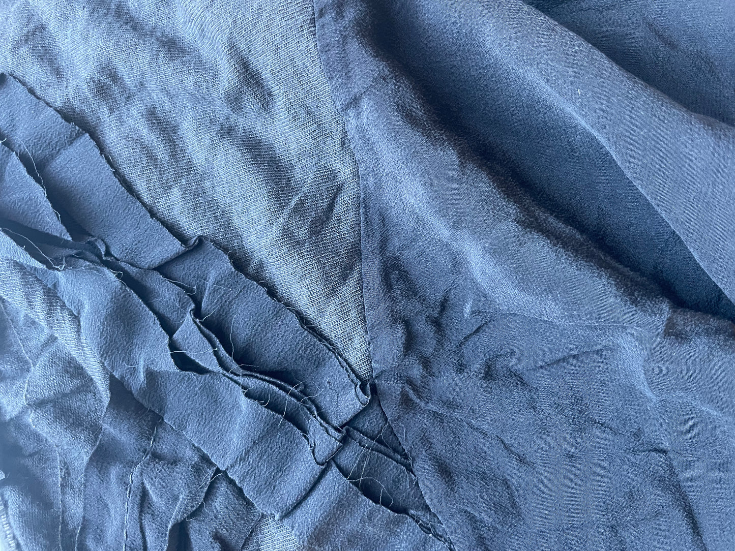 Assymmetrical silk mesh dress