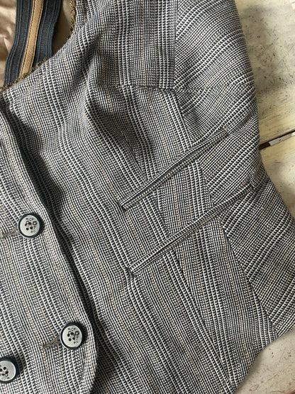 Doublebreasted Glen plaid gilet