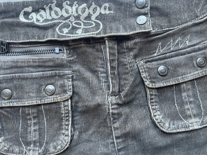 Golddigga corduroy mini skirt