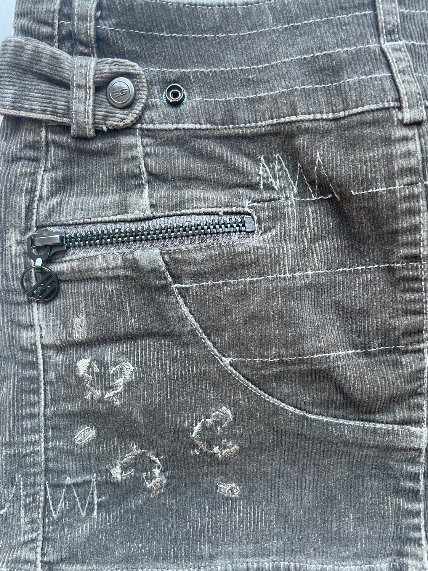 Golddigga corduroy mini skirt
