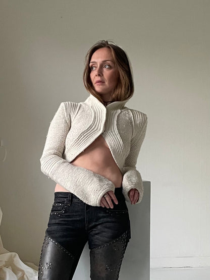 Knitted hooded cardigan