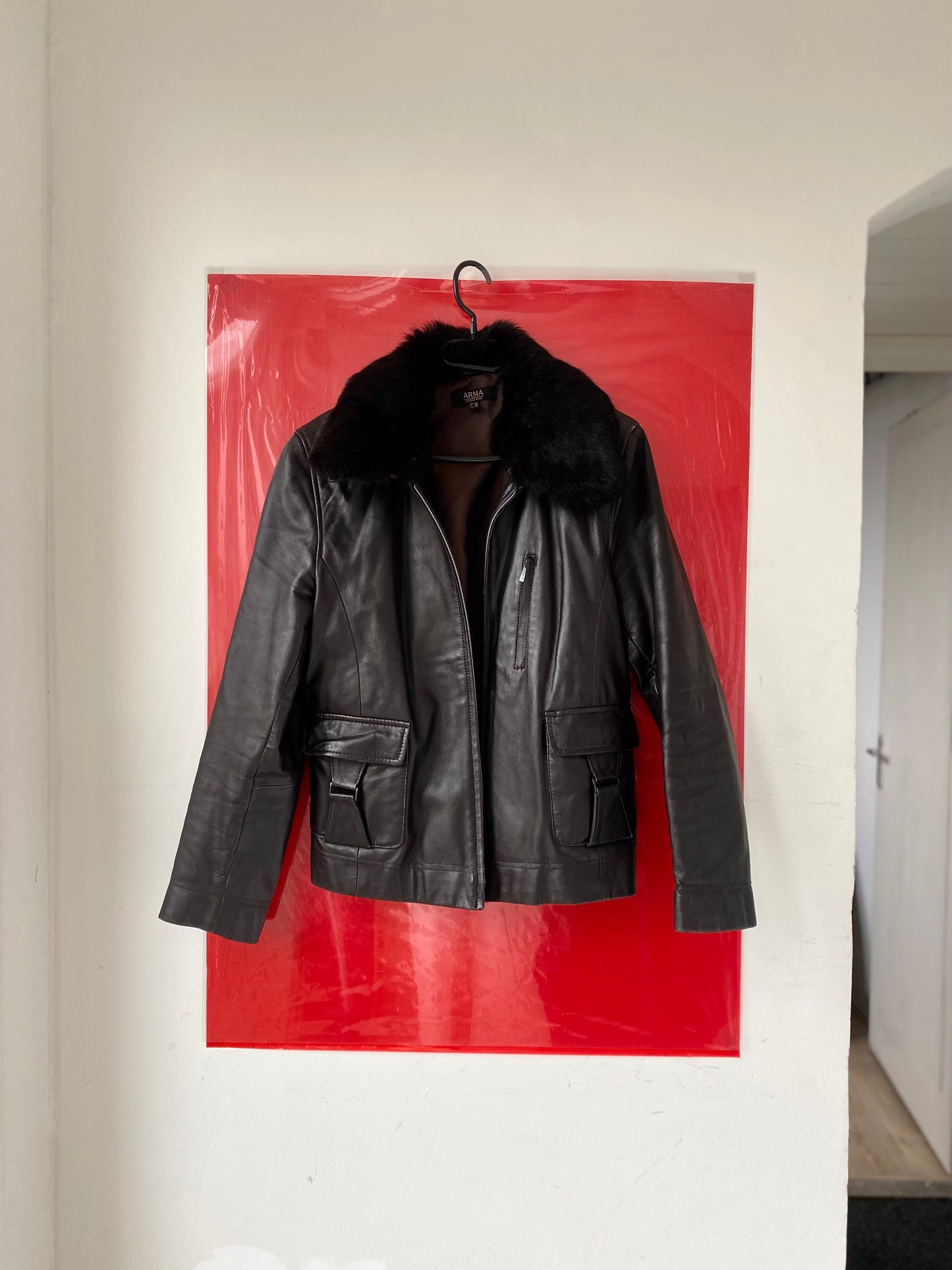 Arma leather brown pilot jacket