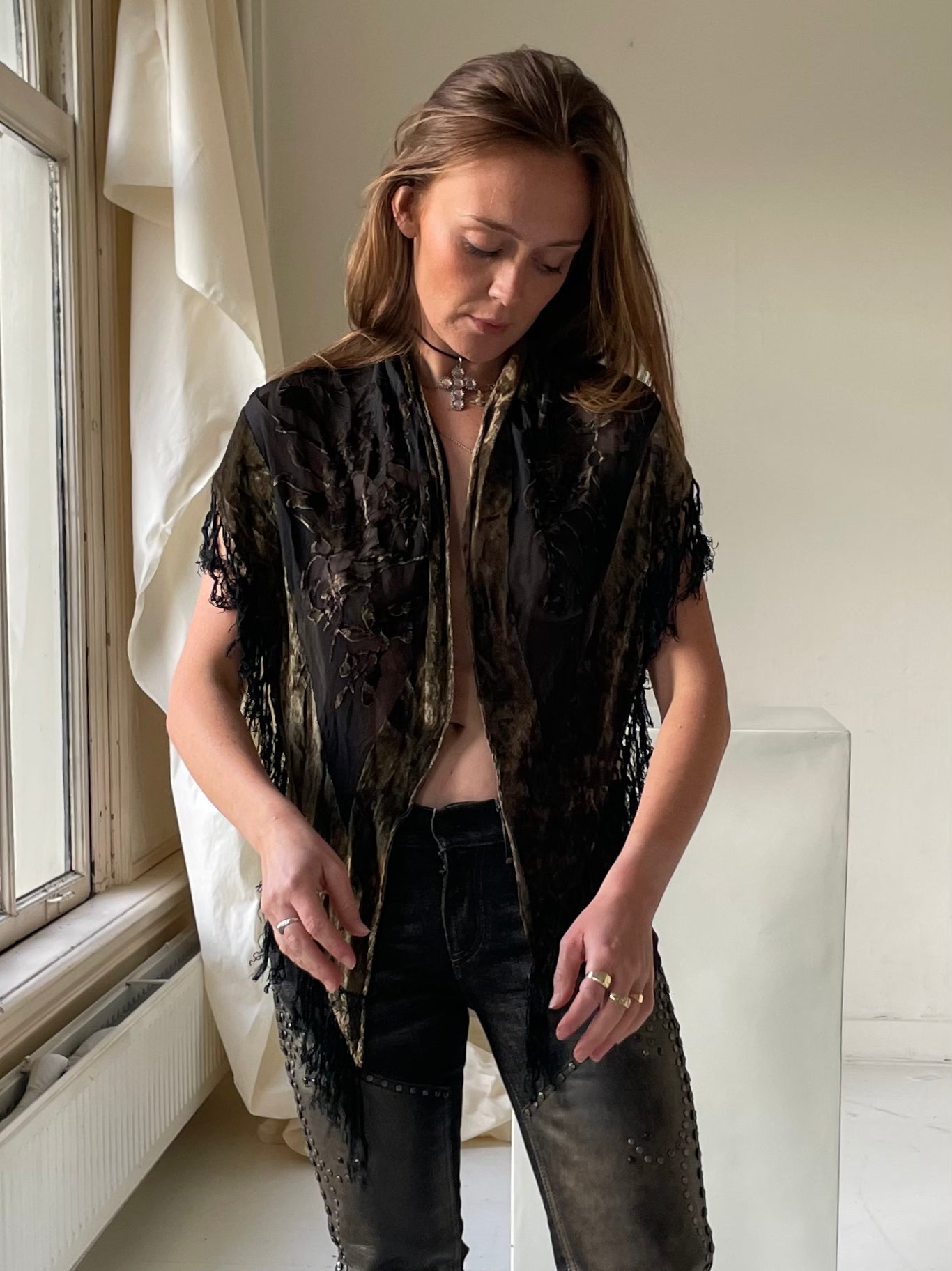 Velvet bohemian indie sleeze scarf