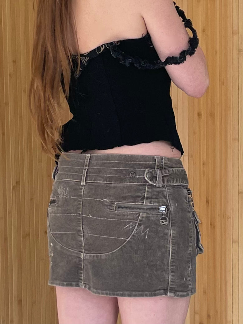 Golddigga corduroy mini skirt