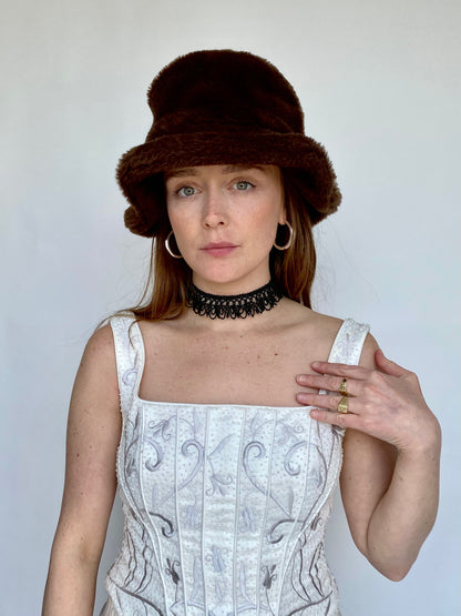 Furry hazel bucket hat