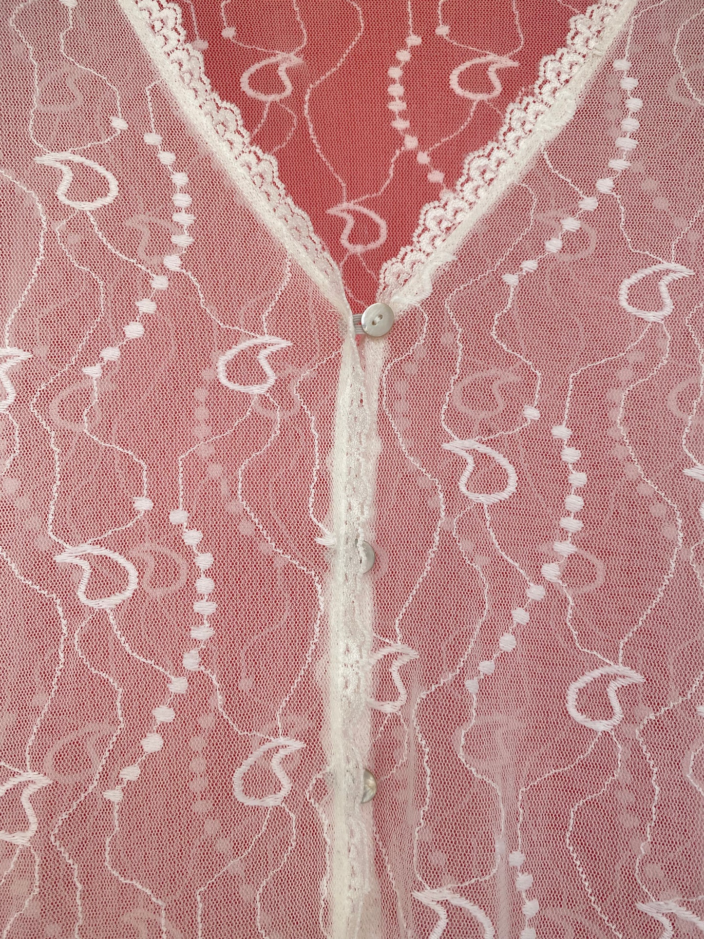 Sheer transparent lace cardigan