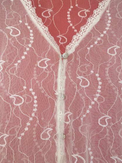 Sheer transparent lace cardigan
