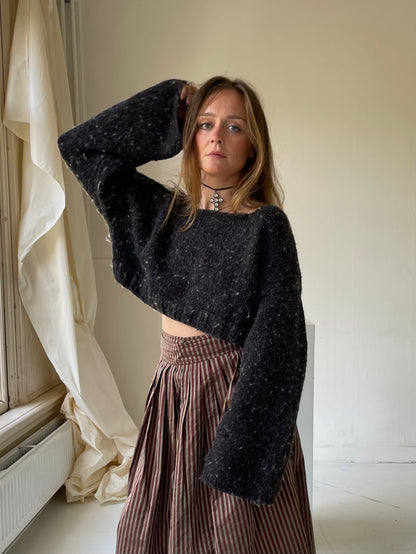 Cropped knitted sweater