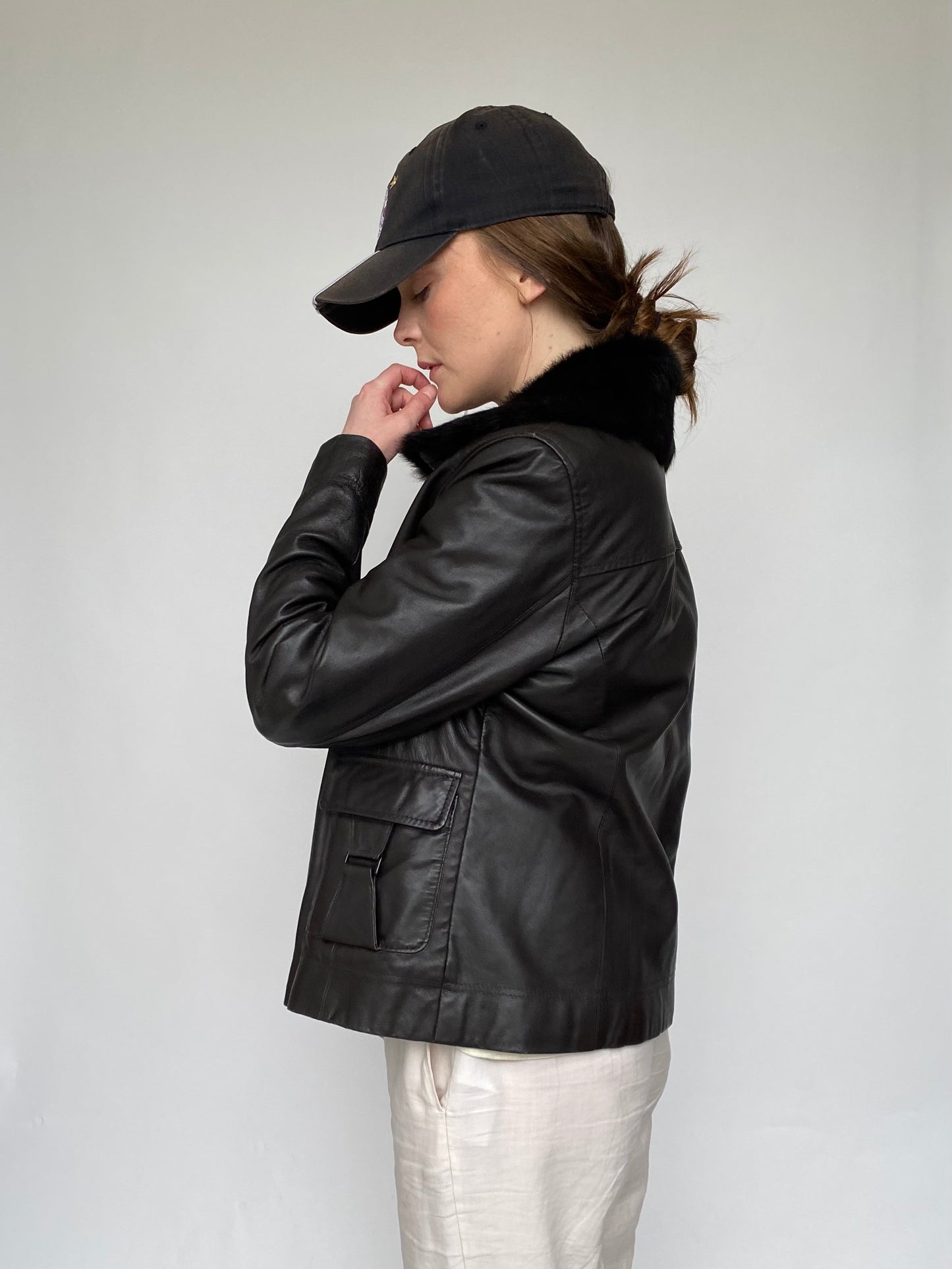 Arma leather brown pilot jacket
