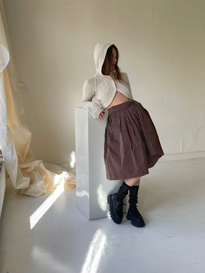 Knitted hooded cardigan