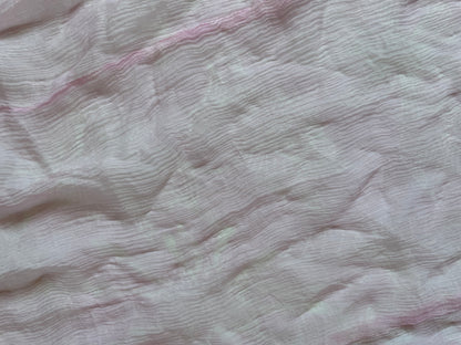 Mesh ruffle pink blouse
