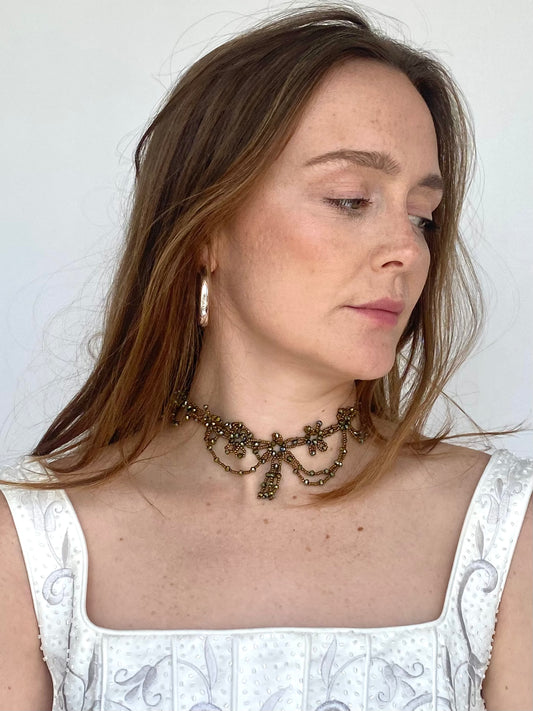 Green sequin necklace