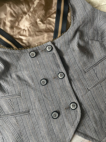 Doublebreasted Glen plaid gilet