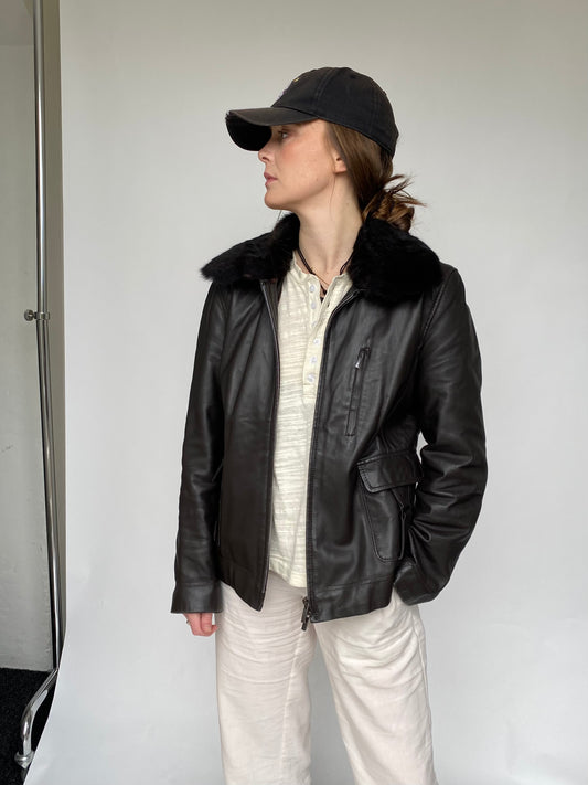 Arma leather brown pilot jacket